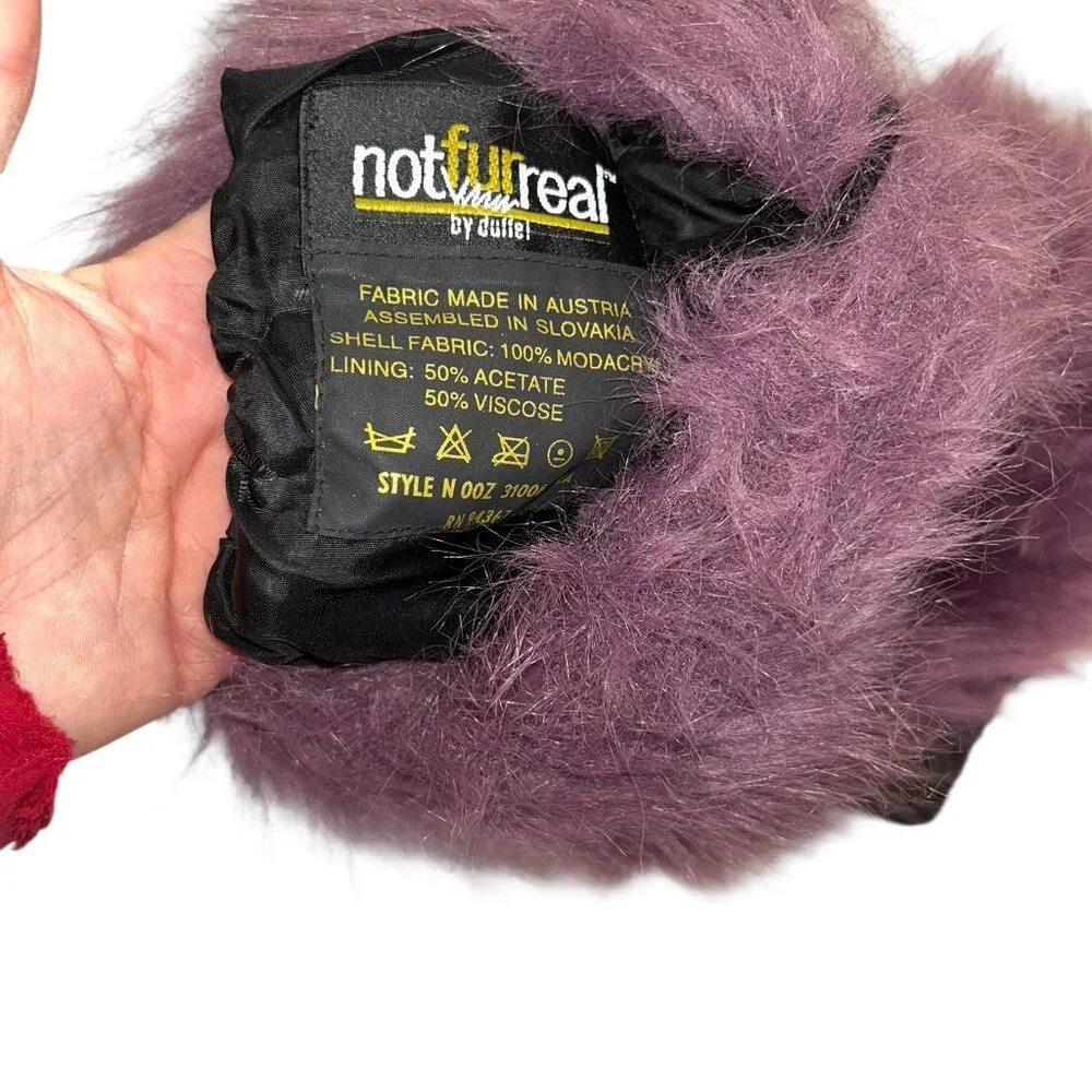 Not Fur Real lavender purple faux fur muff